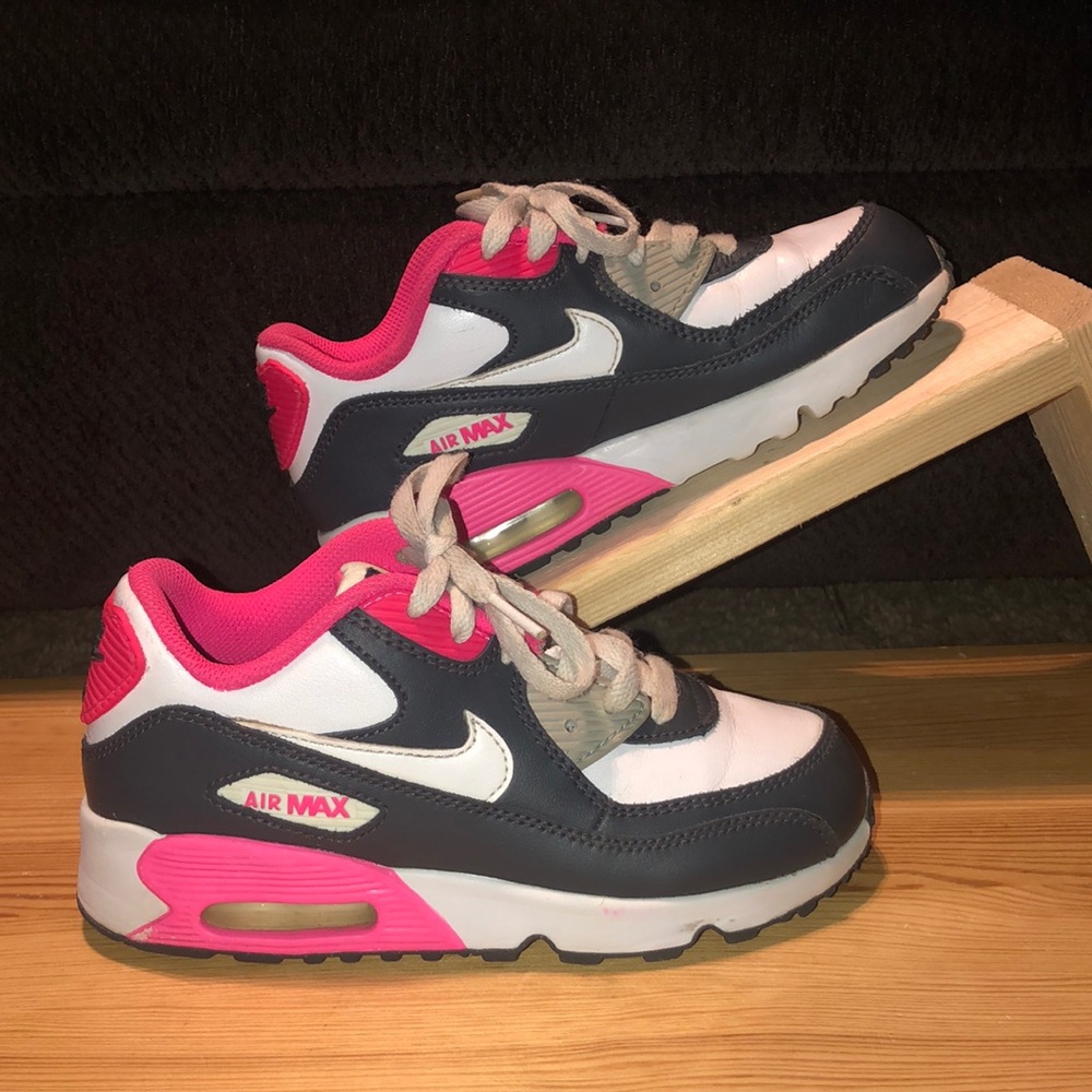 NIKE Kid's Air Max 90 LTR PS Anthracite/Pink Shoes